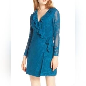 Lilly Pulitzer Women’s Tike Wrap Ruffle Romper Inky Tidal size XS